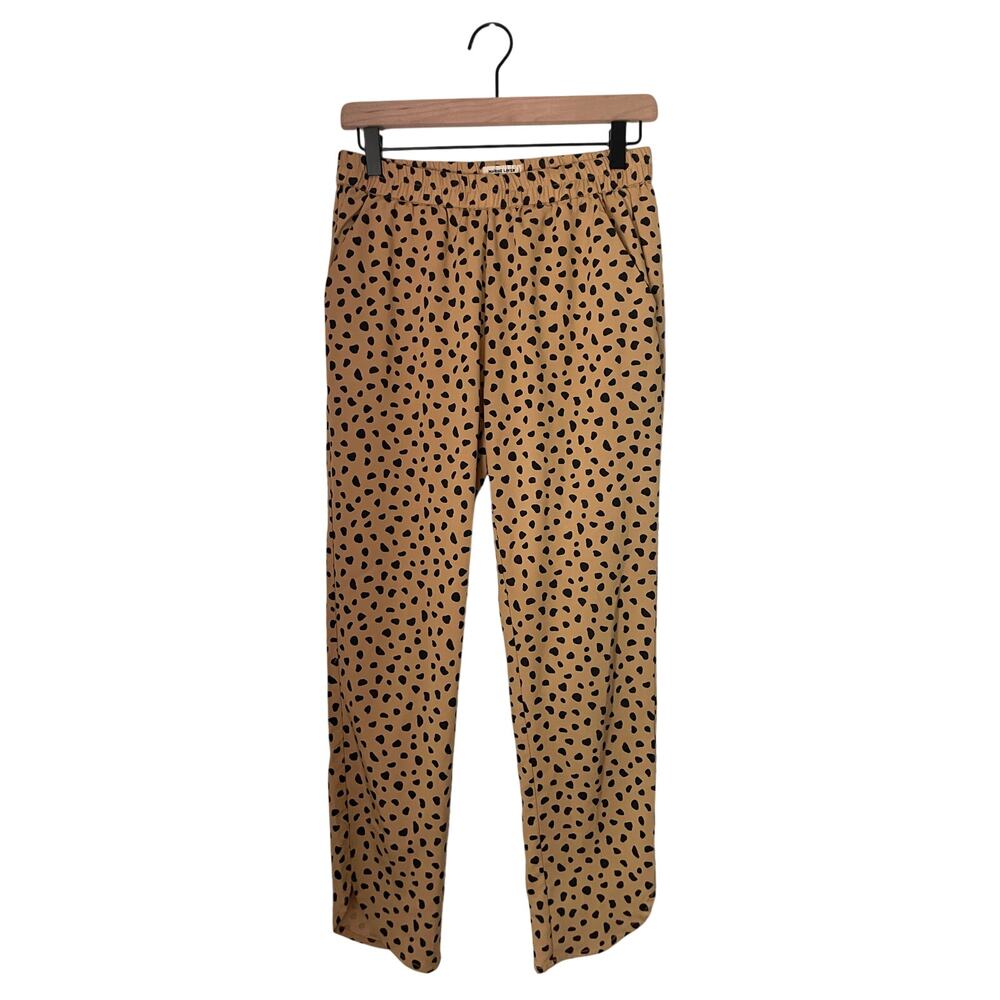 Marine Layer Pull On Pants Cheetah Leopard Print Boho Indie Eclectic Office-S - Picture 2 of 5